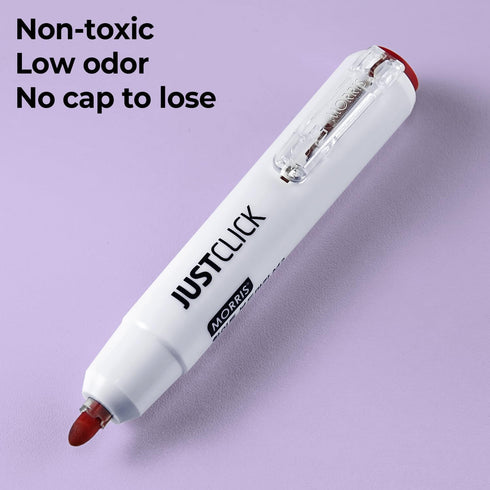 carrotez Retractable Dry Erase Markers, Low Odor Bullet Tip, Thick Barrel, 12 Count, Red