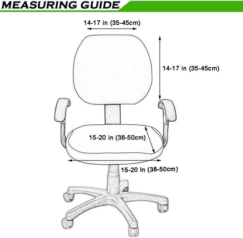 Smiry Stretch Jacquard Office Computer Chair Covers - Removable Washable Universal Desk Slipcovers in Black