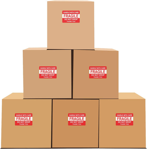 Hybsk 100 Per Roll Do Not Drop Thank You Fragile Stickers Adhesive Label (3x5 inch)