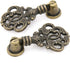 4 PCs Vintage Pendant Pull Handles - Antique Brass Drop Pulls for Cabinet Dresser Wardrobe, 2-13/64" Height