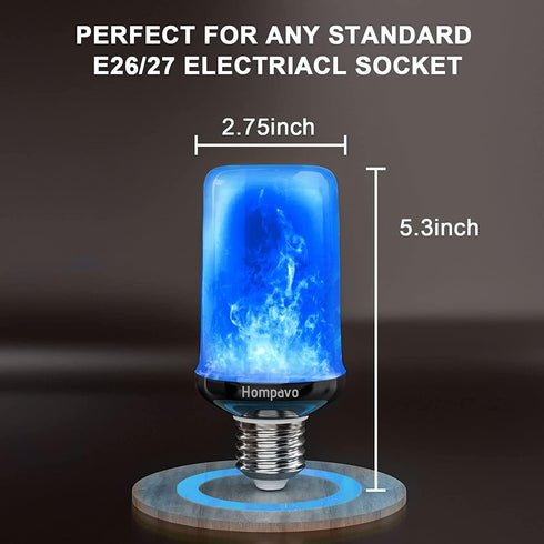 Hompavo Upgraded LED Flame Light Bulbs, Purple Flickering Effect, E26/E27 Flame Bulb for Halloween Christmas, 4 Pack