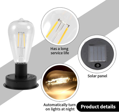 Waylenbo Bulb, Gifts(Size:8.5CM) LED Solar Panel Lantern Lid Lights, Solar Lights Replacement Top, Replacement SolarS