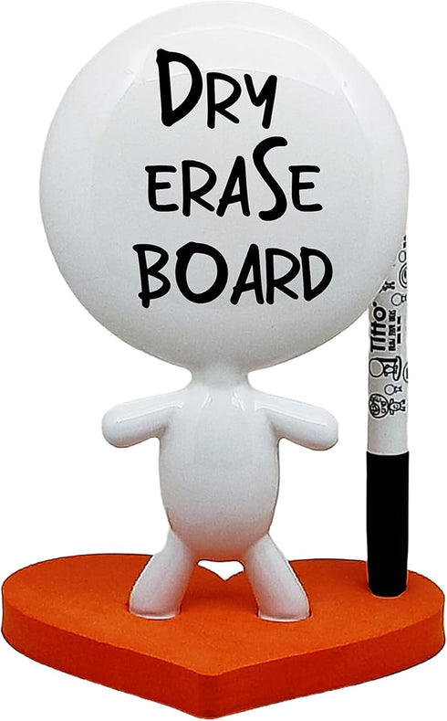 TITTO in Love Draw Your Ideas, Small Desktop Whiteboard Dry Erase, Ceramic Doll, Orange Office