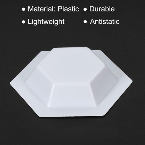 PATIKIL Hexagonal Weigh Boats - 10 Pack Plastic Small Scale Trays for Weighing and Mixing, White