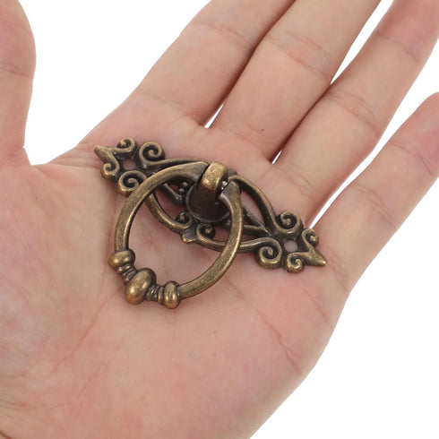 Generic 6pcs Vintage Bronze Swing Drawer Pulls Handles, Retro Zinc Alloy Bail Cabinet Handles for Dressers, Dressers