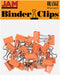 JAM PAPER Small 3/4 Inch (19 mm) Orange Binder Clips - 25/Pack