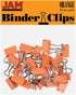 JAM PAPER Small 3/4 Inch (19 mm) Orange Binder Clips - 25/Pack