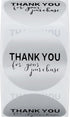 Hybsk Silver Foil Thank You for Your Purchase Stickers - 1.5" Round, 500 Labels per Roll (Silver)