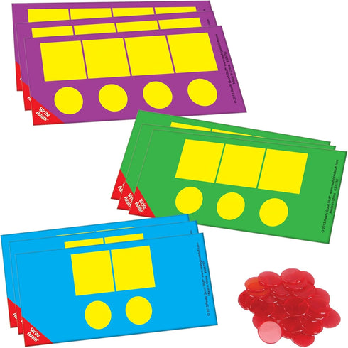 Really Good Stuff EZread Sound Box Mats and Chips - 18 Dry Erase Mats and 60 Chips for Teaching Sound Patterns