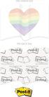 Gay Pride Flag Sticky Note Assortment | 4" x 3" Repositionable LGBTQ Love Notes | Set of 3 Rainbow Heart Flag Pads
