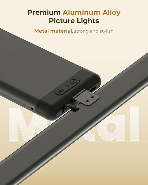 3 5 12000mAh (Black,1 Pack) Picture Light for Wall Rechargeable Art Light with Remote, Colors & Brightness Levels