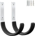 Heavy Duty Steel Garage Hooks, Utility Organizer Hooks for Garage Garden Tools, Steel Wall Mount (Black 2 Pack)