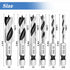 6Pcs Brad Point Drill Bits Stubby Set for Wood | 4241 High Speed Steel Spiral Twist Bit 1/4" Quick Change Hex Shank