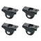 TAODAN 4PCS Black Rigid Castor with Mounting Screws Invisible Bedside Drawer Cabinet Sliding