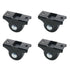 TAODAN 4PCS Black Rigid Castor with Mounting Screws Invisible Bedside Drawer Cabinet Sliding