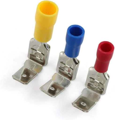 50pcs Piggy Back Spade Waterproof Cold Pressing Electrical Insulated Quick Splice Crimp Terminals, Red