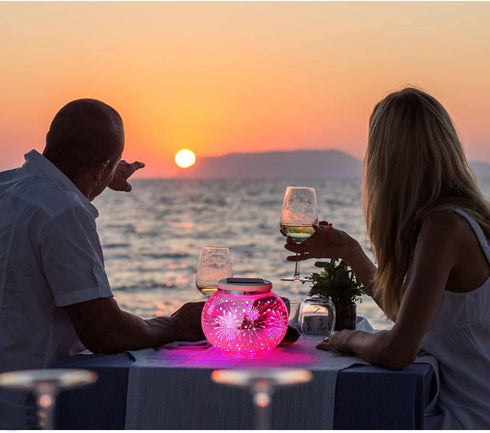 yuans Solar Table Light, Solar Mosaic Lights Color Changing Solar Glass Ball Garden Lights Waterproof Solar Night