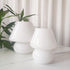 LongTN Dia5.1*H7.1 Inches) Swirl Mushroom Lamp, Translucent Glass Table Bedside Lamps Italian Style Modern Striped Desk