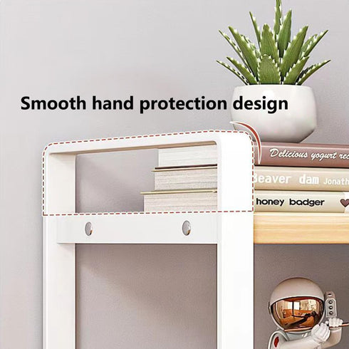 Hbluefat Desktop Organizer Shelf, 2-Tier Wood Office Desk Storage Rack, Small Computer Desk Bookshelf, Aesthetic