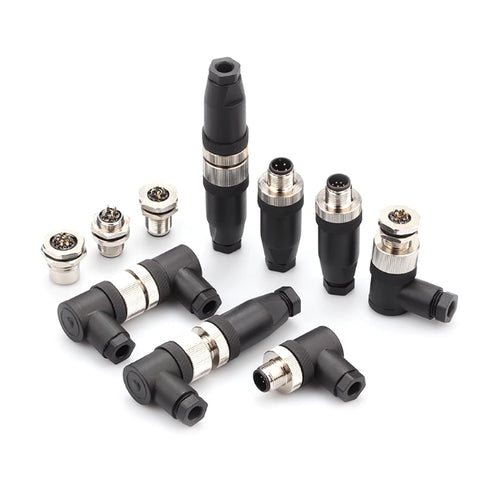 5Pcs M12 5 Pin Male Connector, A Code Unshielded Industrial Circular Connector for Electric Bicycles