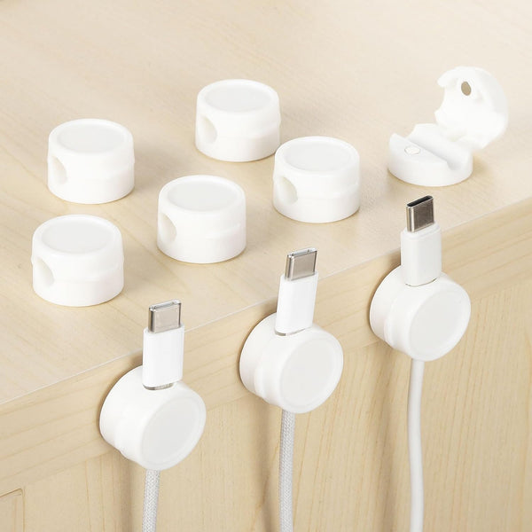 uxcell 9Pack Cord Organizer Holder, Magnetic Cable Clips Adhesive Desk Cable Management Round