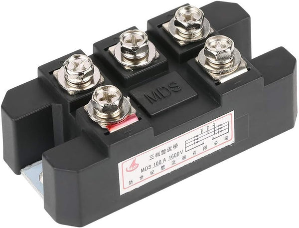 High Power 100A 1600V Three Phase Diode Bridge Rectifier, MDS100A Black