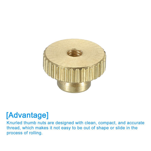uxcell Knurled Thumb Nuts, 6Pcs M3 x D11mm x H6.5mm Brass High Head Round Knobs for 3D Printer Parts