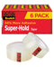 Scotch Super-Hold Tape, 6 Rolls, Transparent Finish, 50% More Adhesive, 3/4 x 1000 Inches, Boxed