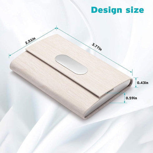 Business Card Holder for Women - PU Leather Slim Case, ID Carrier/Wallet Pocket for Business Name Cards