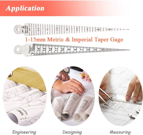 Mesee Taper Gage: 1-15mm Stainless Steel Taper Welding Gauge for Tapering Measurement