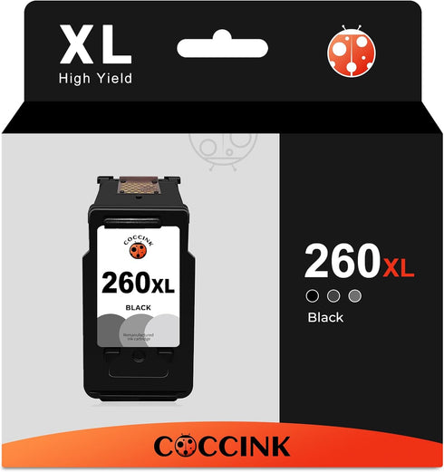 COCCINK 260XL Ink Cartridge Replacement for Canon PIXMA TS5300 TS6400 (1 Black)