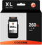 COCCINK 260XL Ink Cartridge Replacement for Canon PIXMA TS5300 TS6400 (1 Black)