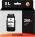 COCCINK 260XL Ink Cartridge Replacement for Canon PIXMA TS5300 TS6400 (1 Black)