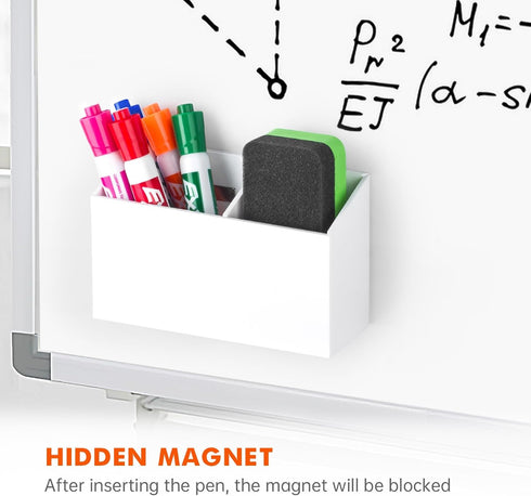 BEYGORM Magnetic Dry Erase Marker Holder for Whiteboard - Non-slip Acrylic Magnet Pen Holder for Fridge, Locker