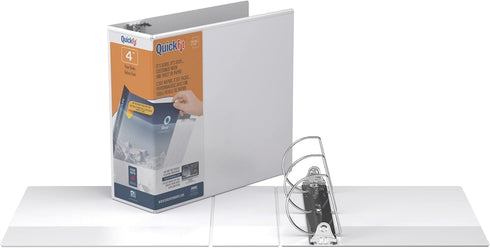 QuickFit Quick Fit D-Ring View Binders, White, 4 Inch (87060) by QuickFit