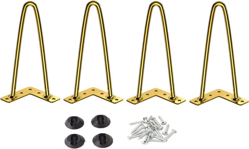 Osring 8 Inch Hairpin Legs Solid Steel Furniture Table Feet 4pcs, Heavy Duty