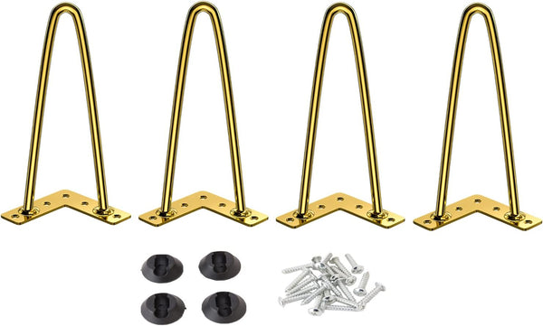 Osring 8 Inch Hairpin Legs Solid Steel Furniture Table Feet 4pcs, Heavy Duty