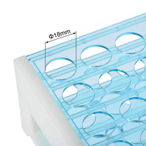 uxcell Detachable Polypropylene Test Tube Holder Rack with 40 Holes for 15-18mm Tubes (Light Blue)