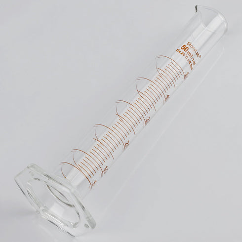 stonylab Graduated Cylinder, 2-Pack B Grade Borosilicate Glass with Stable Hexagonal Base, 50 ml