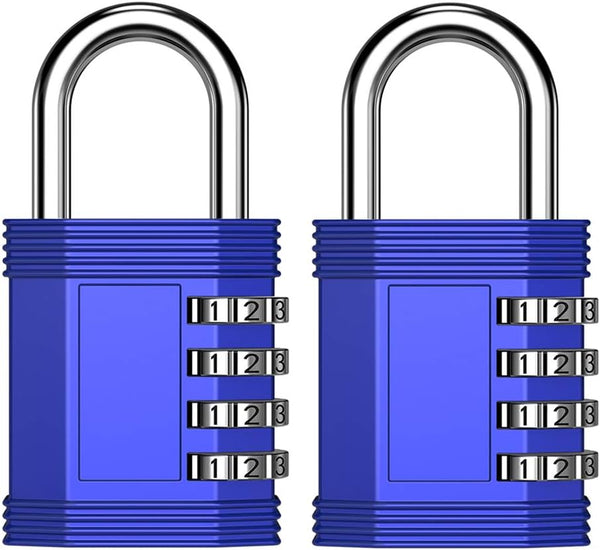 ZHEGE 4 Digit Combination Padlock 2 Pack - Number Lock for Gym, School, Storage, Fence, Gate, Cabinet
