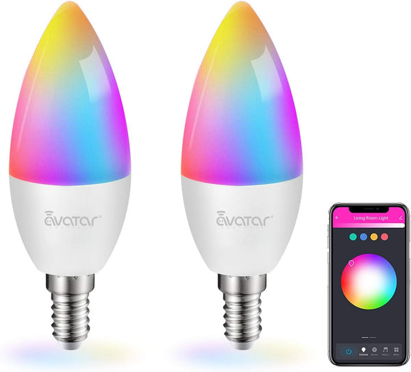 2 Pack E12 LED Light Bulb Compatible w/Google Siri Alexa Light Bulb