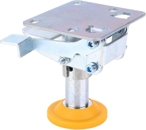 3in Capability100kg/220.46lb(X-75-32-3) Trolley Brake Floor Lock Iron Galvanized Trolley Cart Lock with TPU Pad