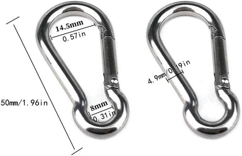 2PCS 304 Stainless Steel Single Pulley Block M15, Wire Rope Crane Pulley Block with 2PCS Spring Snap Hook.