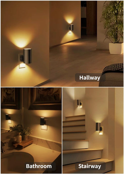 Light,0-300LM 2700K,Dimmable 4 Pack TSEXES LED Night Lights Plug into Wall,Dusk to Dawn Sensor Night Adjustable