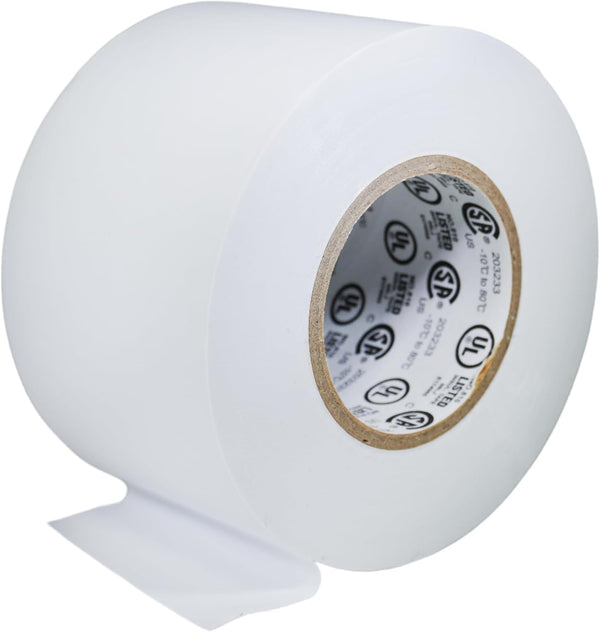GGR Supplies T.R.U. EL-766AW White General Purpose Electrical Tape 2" (W) x 66' (L) UL/CSA Listed Utility Tape