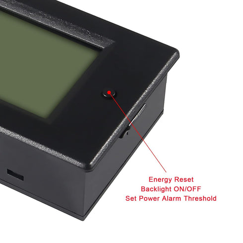 DC Current Voltage Meter with LCD Display, Digital Power Energy Meter DC 6.5-100V 0-20A (with Built-in Shunt)