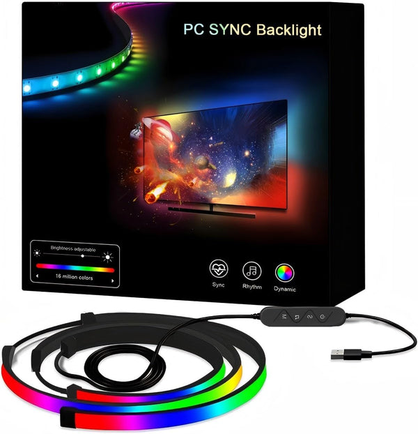 ZIWJGPCCV Smart LED Strip Lights for Computer Monitor Backlight, RGB Gaming Lights for