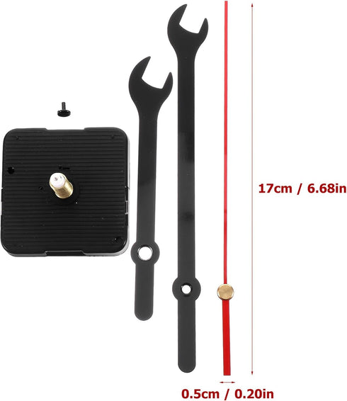 Wall Clock Mechanism Replacement Kit - Creative Wrench Shaped Clock Hands and Motor, Battery Operated DIY Clock Parts