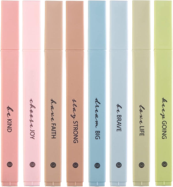 DIVERSEBEE Bible Highlighters 8 Pack Assorted Colors with Soft Chisel Tip, No Bleed Quick Dry Pens for Journaling