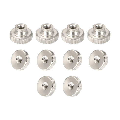 uxcell 10Pcs Knurled Thumb Nuts, Iron Round Knobs Fasteners M3x0.5mm for 3D Printer Parts, Silver Tone